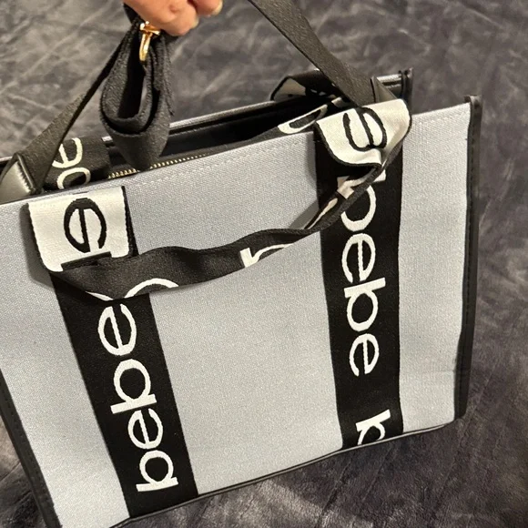 Bebe Black and Gray Tote Bag - Picture 4 of 4